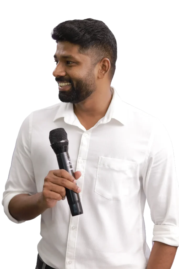 Jijo Joseph SEO expert Kerala speaking with microphone